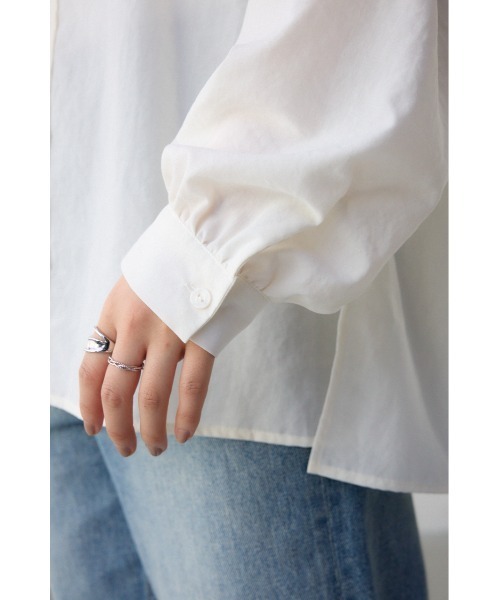 AZUL by moussy(アズールバイマウジー)の「バックタックオープンスキッパー(シャツ/ブラウス・レディース・ホワイト系その他/オフホワイト/ブラック・FREE)」の13枚目の写真