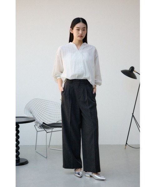 AZUL by moussy(アズールバイマウジー)の「バックタックオープンスキッパー(シャツ/ブラウス・レディース・ホワイト系その他/オフホワイト/ブラック・FREE)」の17枚目の写真
