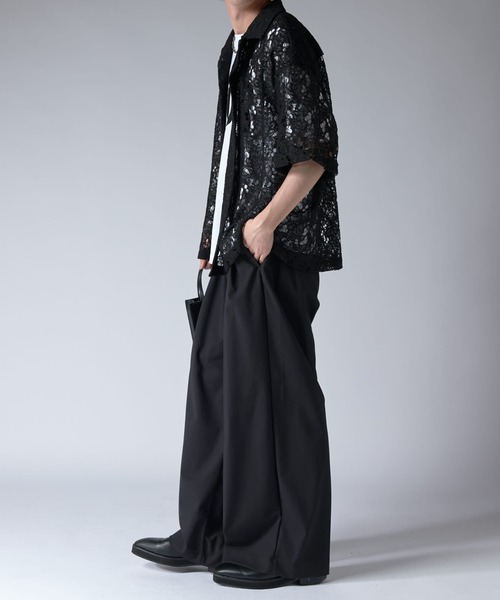 Lui's(ルイス) ウォッシャブルフェイクラムスキン テーパードパンツ Lui's(ルイス) ウォッシャブルフェイクラムスキン テーパードパンツ