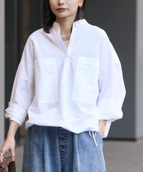 JOURNAL STANDARD（ジャーナルスタンダード）の「《追加》ハードマンズリネンコットンスキッパーシャツ（シャツ/ブラウス・レディース・ピンク/ブラウン/ホワイト・FREE）」の10枚目の写真