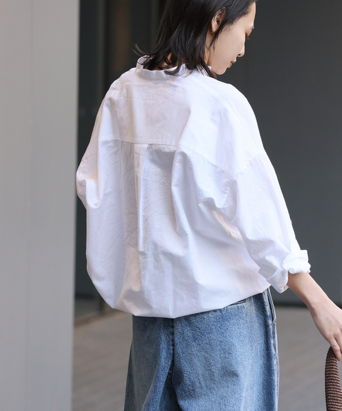 JOURNAL STANDARD（ジャーナルスタンダード）の「《追加》ハードマンズリネンコットンスキッパーシャツ（シャツ/ブラウス・レディース・ピンク/ブラウン/ホワイト・FREE）」の11枚目の写真