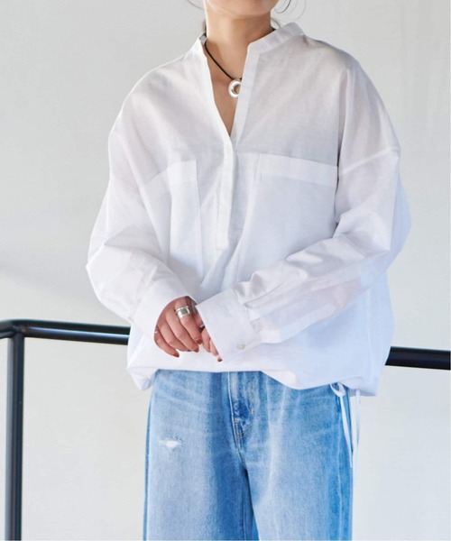 JOURNAL STANDARD（ジャーナルスタンダード）の「《追加》ハードマンズリネンコットンスキッパーシャツ（シャツ/ブラウス・レディース・ピンク/ブラウン/ホワイト・FREE）」の15枚目の写真