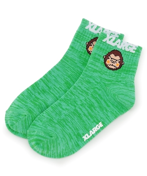 XLARGE KIDS（エクストララージキッズ）の「メランジカラーショートソックス（ソックス/靴下・キッズ・グリーン/イエロー/オレンジ・13-15cm/15-17cm/17-19cm/19-21cm）」の2枚目の写真