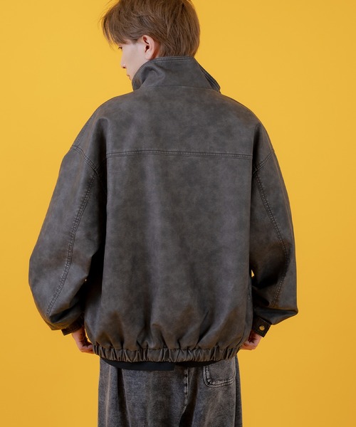 improves（インプローブス）の「ヴィンテージ加工 ウォッシュド PU ブルゾン（ブルゾン・メンズ・ブラック/ブラウン・LARGE/MEDIUM/SMALL）」の5枚目の写真