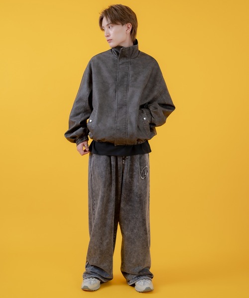 improves（インプローブス）の「ヴィンテージ加工 ウォッシュド PU ブルゾン（ブルゾン・メンズ・ブラック/ブラウン・LARGE/MEDIUM/SMALL）」の9枚目の写真