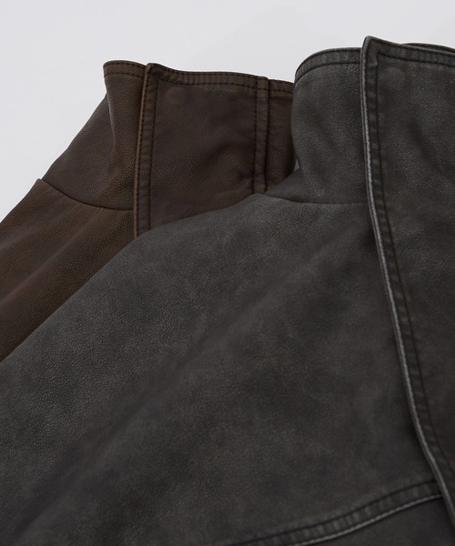 improves（インプローブス）の「ヴィンテージ加工 ウォッシュド PU ブルゾン（ブルゾン・メンズ・ブラック/ブラウン・LARGE/MEDIUM/SMALL）」の16枚目の写真