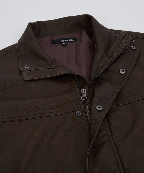 improves（インプローブス）の「ヴィンテージ加工 ウォッシュド PU ブルゾン（ブルゾン・メンズ・ブラック/ブラウン・LARGE/MEDIUM/SMALL）」の17枚目の写真