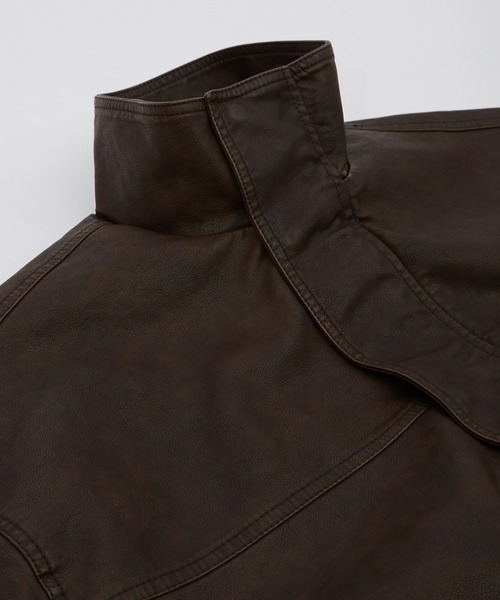 improves（インプローブス）の「ヴィンテージ加工 ウォッシュド PU ブルゾン（ブルゾン・メンズ・ブラック/ブラウン・LARGE/MEDIUM/SMALL）」の18枚目の写真