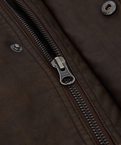 improves（インプローブス）の「ヴィンテージ加工 ウォッシュド PU ブルゾン（ブルゾン・メンズ・ブラック/ブラウン・LARGE/MEDIUM/SMALL）」の19枚目の写真