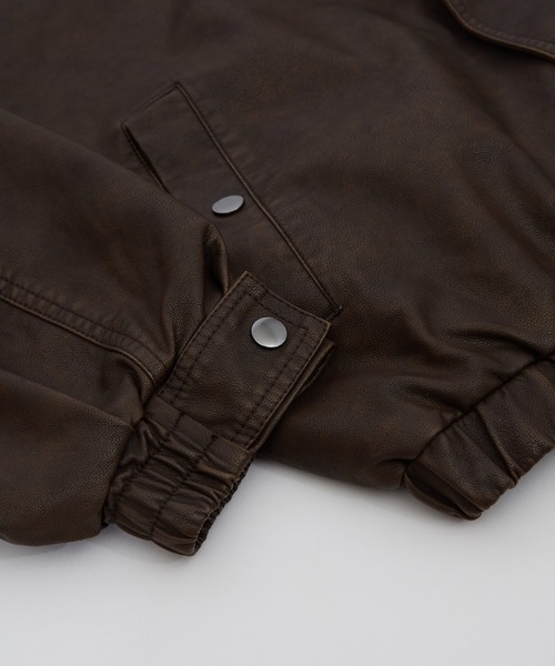 improves（インプローブス）の「ヴィンテージ加工 ウォッシュド PU ブルゾン（ブルゾン・メンズ・ブラック/ブラウン・LARGE/MEDIUM/SMALL）」の21枚目の写真