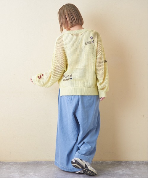 CUBE SUGAR（キューブシュガー）の「デニムガウチョパンツ（デニムパンツ・レディース・インディゴブルー/ライトブルー・M）」の17枚目の写真