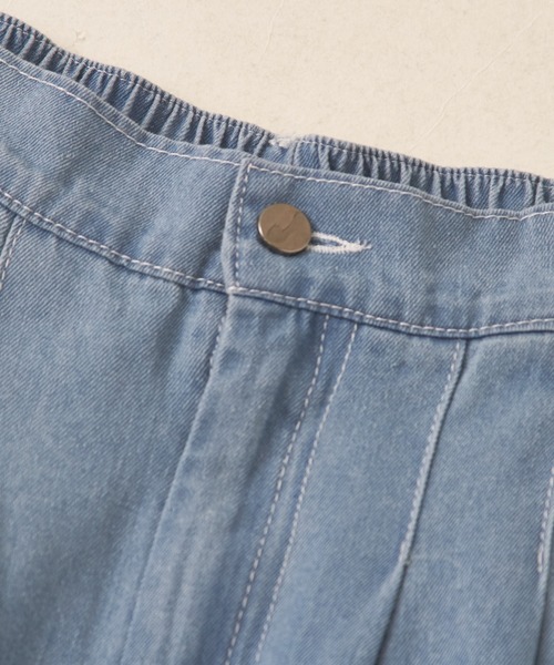 CUBE SUGAR（キューブシュガー）の「デニムガウチョパンツ（デニムパンツ・レディース・インディゴブルー/ライトブルー・M）」の3枚目の写真