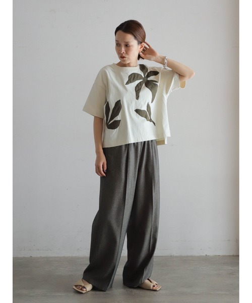 tシャツ フラワーパッチワーク　ハーフスリーブP/O レディース セール】フラワーパッチワーク ハーフスリーブP/O（Tシャツ