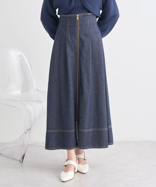 earth music&ecology（アースミュージックアンドエコロジー）の「フロントZIPデニムスカート（スカート・レディース・インディゴブルー/ブルー系その他・S/M）」の22枚目の写真