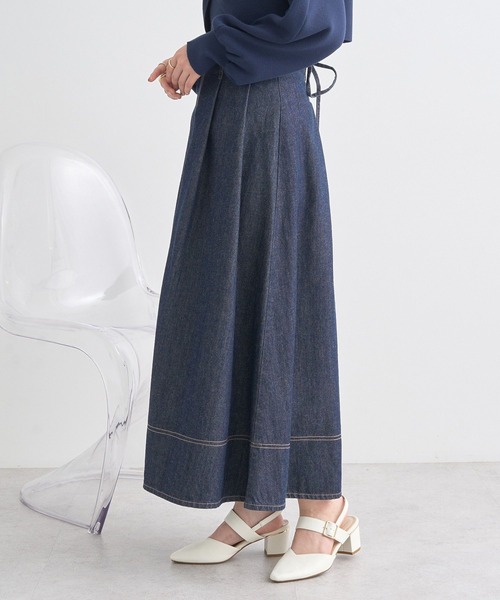 earth music&ecology（アースミュージックアンドエコロジー）の「フロントZIPデニムスカート（スカート・レディース・インディゴブルー/ブルー系その他・S/M）」の8枚目の写真