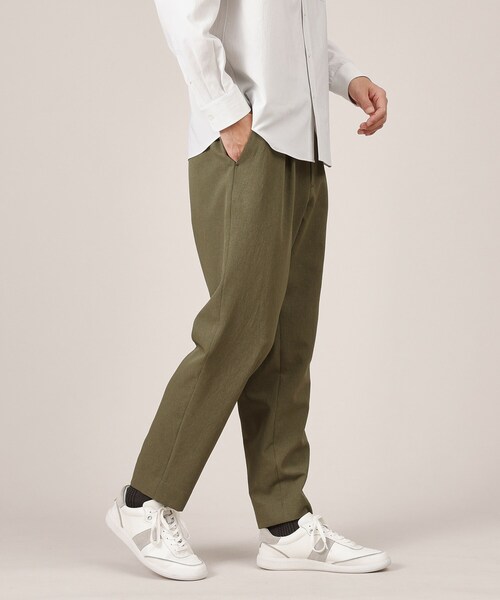 TAKEO KIKUCHI(タケオキクチ)の「【多機能】リネンライクカルゼ イージーパンツ(スラックス・メンズ・ブラウン系その他/ブルー系その他/カーキ/サンドベージュ/ブルー系その他2/カーキ系・05/01/02/03/04)」の15枚目の写真