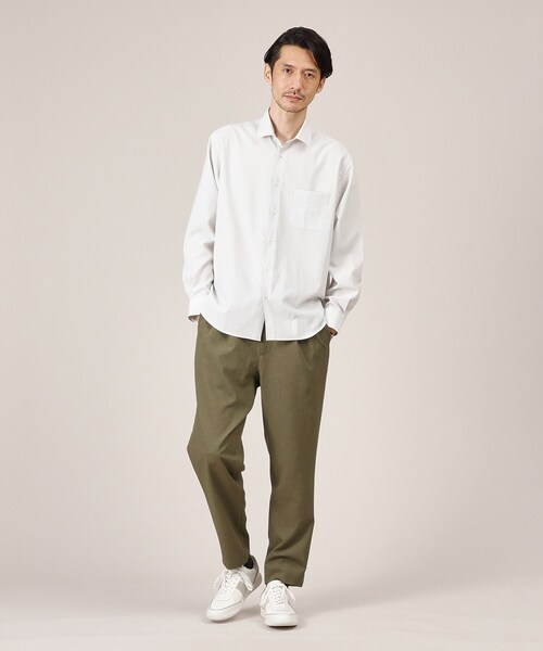 TAKEO KIKUCHI(タケオキクチ)の「【多機能】リネンライクカルゼ イージーパンツ(スラックス・メンズ・ブラウン系その他/ブルー系その他/カーキ/サンドベージュ/ブルー系その他2/カーキ系・05/01/02/03/04)」の16枚目の写真