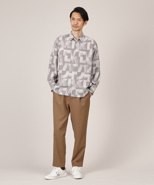 TAKEO KIKUCHI(タケオキクチ)の「【多機能】リネンライクカルゼ イージーパンツ(スラックス・メンズ・ブラウン系その他/ブルー系その他/カーキ/サンドベージュ/ブルー系その他2/カーキ系・05/01/02/03/04)」の21枚目の写真