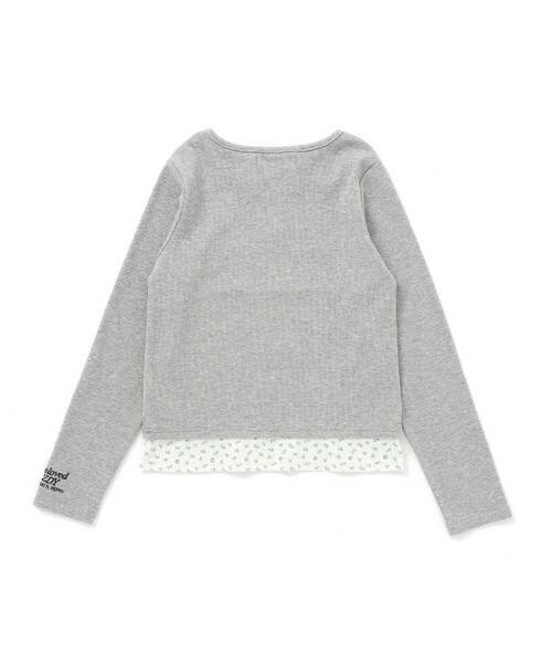 ZIDDY（ジディ）の「【 ニコ☆プチ 掲載 】クロスネック裾花柄Tシャツ(130~160cm)（Tシャツ/カットソー・キッズ・パープル/グレー・FREE/130cm/140cm/150cm）」の13枚目の写真