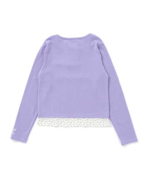 ZIDDY（ジディ）の「【 ニコ☆プチ 掲載 】クロスネック裾花柄Tシャツ(130~160cm)（Tシャツ/カットソー・キッズ・パープル/グレー・FREE/130cm/140cm/150cm）」の15枚目の写真