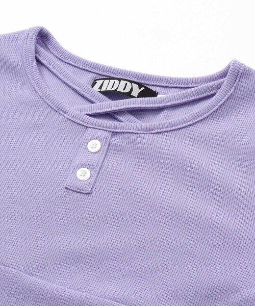 ZIDDY（ジディ）の「【 ニコ☆プチ 掲載 】クロスネック裾花柄Tシャツ(130~160cm)（Tシャツ/カットソー・キッズ・パープル/グレー・FREE/130cm/140cm/150cm）」の16枚目の写真