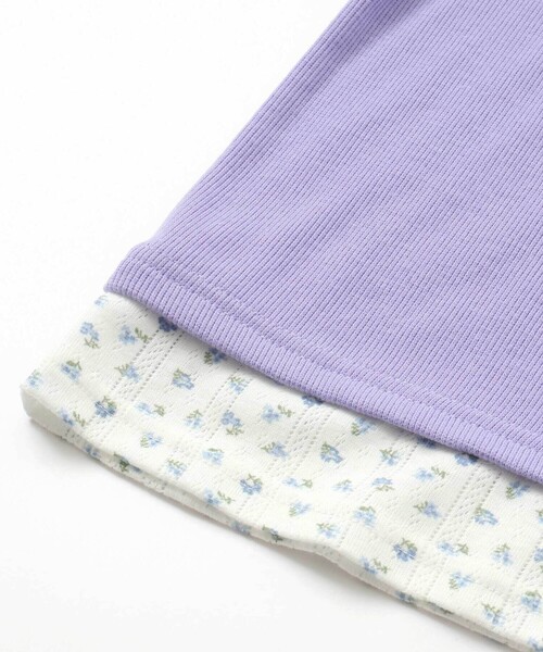 ZIDDY（ジディ）の「【 ニコ☆プチ 掲載 】クロスネック裾花柄Tシャツ(130~160cm)（Tシャツ/カットソー・キッズ・パープル/グレー・FREE/130cm/140cm/150cm）」の18枚目の写真