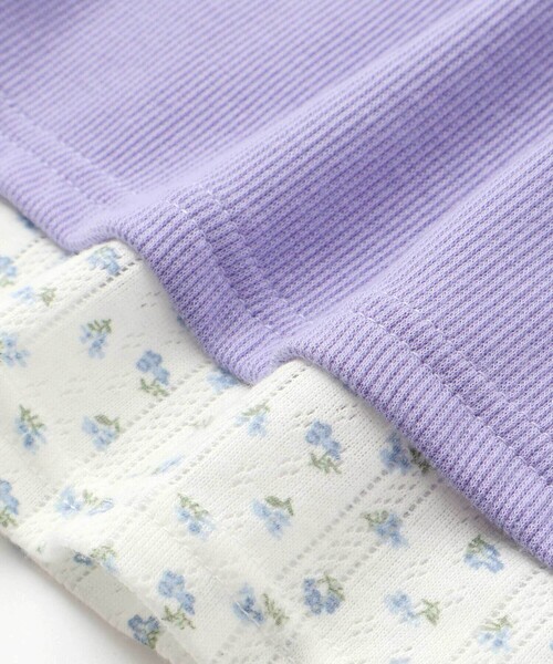 ZIDDY（ジディ）の「【 ニコ☆プチ 掲載 】クロスネック裾花柄Tシャツ(130~160cm)（Tシャツ/カットソー・キッズ・パープル/グレー・FREE/130cm/140cm/150cm）」の21枚目の写真