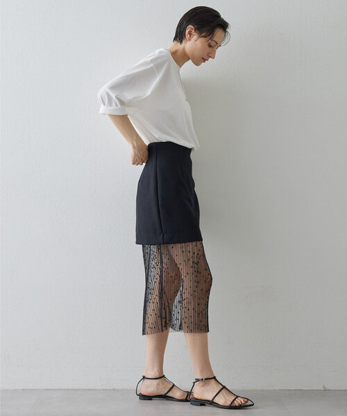 Whim Gazette(ウィムガゼット)の「コットンプルオーバー(Tシャツ/カットソー・レディース・オフホワイト/チャコールグレー・FREE)」の13枚目の写真