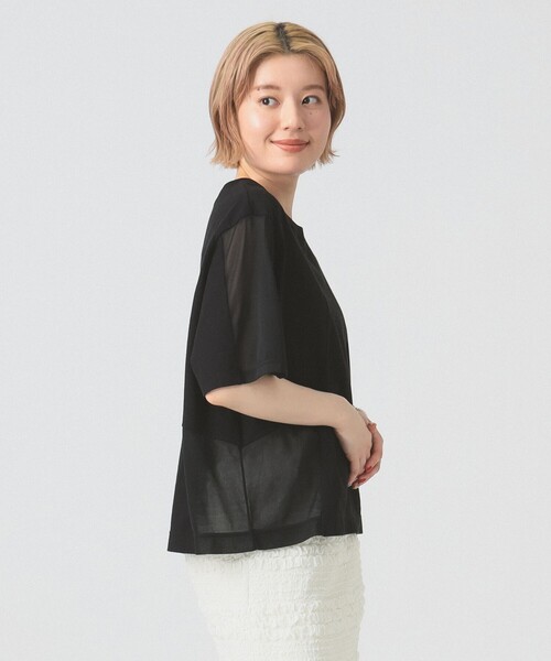 Ray BEAMS(レイビームス)の「シアー キリカエ Tシャツ(Tシャツ/カットソー・レディース・ブラック/ホワイト・ONE SIZE)」の13枚目の写真