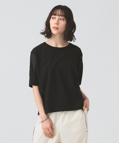 Ray BEAMS(レイビームス)の「シアー キリカエ Tシャツ(Tシャツ/カットソー・レディース・ブラック/ホワイト・ONE SIZE)」の17枚目の写真