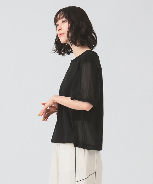 Ray BEAMS(レイビームス)の「シアー キリカエ Tシャツ(Tシャツ/カットソー・レディース・ブラック/ホワイト・ONE SIZE)」の19枚目の写真