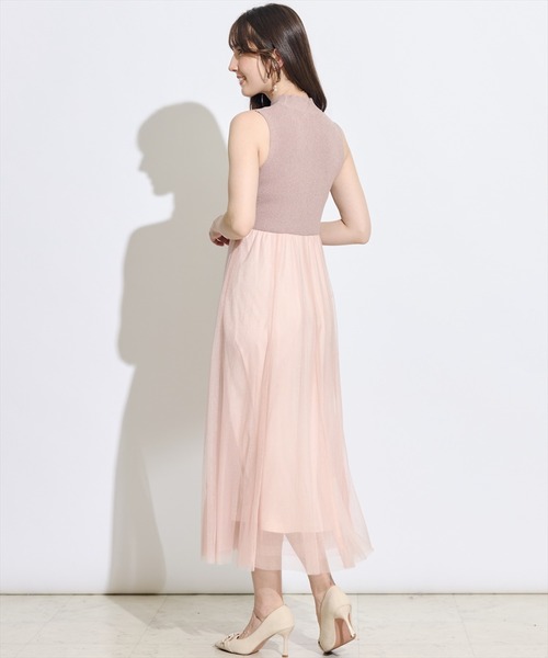 SWINGLE（スウィングル）の「【展示会３位】カーディガンアンサンブルラメニットドッキングワンピース（ワンピース・レディース・ピンク/ネイビー/ラベンダー・FREE）」の15枚目の写真