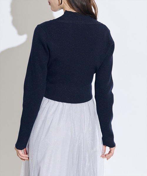 SWINGLE（スウィングル）の「【展示会３位】カーディガンアンサンブルラメニットドッキングワンピース（ワンピース・レディース・ピンク/ネイビー/ラベンダー・FREE）」の21枚目の写真