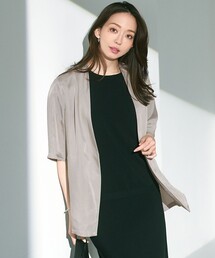 23区 ベージュ ノーカラージャケット 23区｜ニジュウサンクのノーカラージャケット（ベージュ系・無地