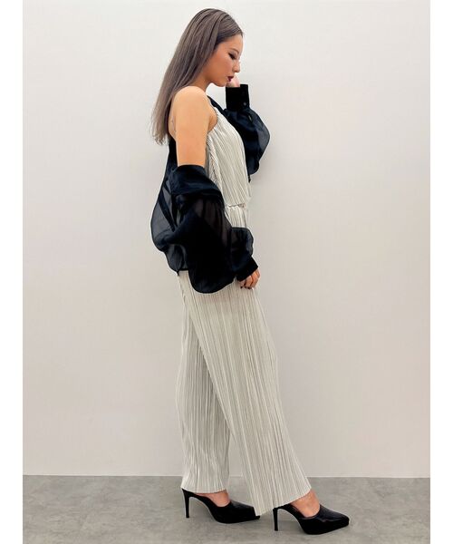 GYDA（ジェイダ）の「サテンプリーツワイドパンツ【SETUP着用可】（その他パンツ・レディース・その他1/ベージュ/ライトグレー/ブラック・FREE）」の6枚目の写真