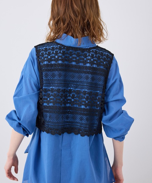 ROPE' PICNIC（ロペピクニック）の「フロントボタンレースジレベスト/リンクコーデ（ベスト・レディース・ホワイト/ブラック・FREE）」の8枚目の写真