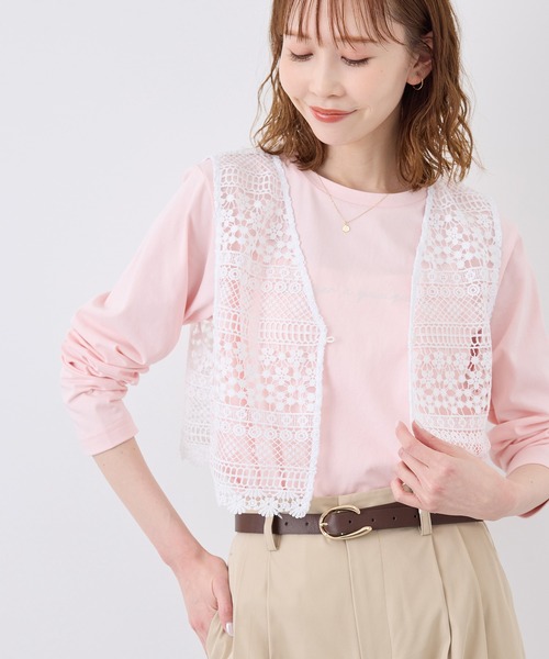 ROPE' PICNIC（ロペピクニック）の「フロントボタンレースジレベスト/リンクコーデ（ベスト・レディース・ホワイト/ブラック・FREE）」の21枚目の写真