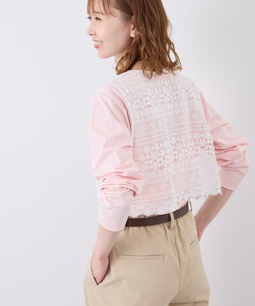 ROPE' PICNIC（ロペピクニック）の「フロントボタンレースジレベスト/リンクコーデ（ベスト・レディース・ホワイト/ブラック・FREE）」の3枚目の写真