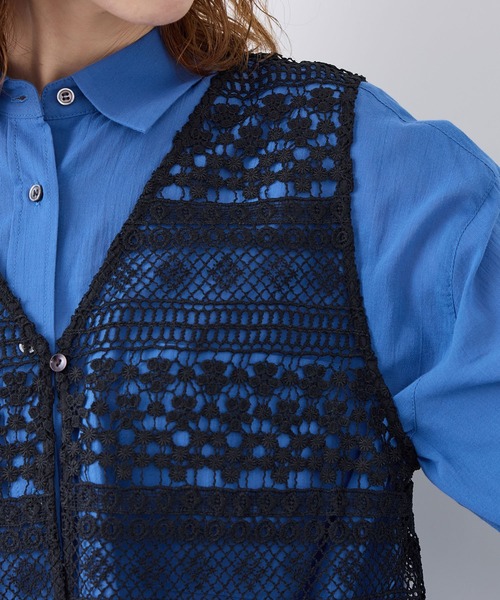 ROPE' PICNIC（ロペピクニック）の「フロントボタンレースジレベスト/リンクコーデ（ベスト・レディース・ホワイト/ブラック・FREE）」の13枚目の写真