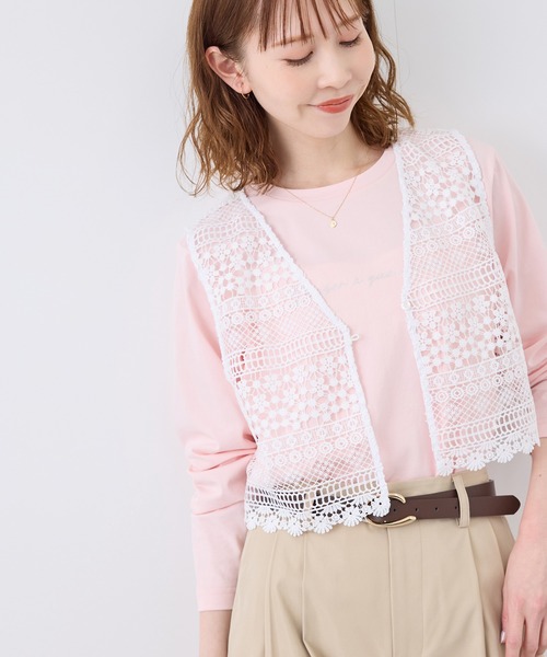 フロントボタンレースジレベスト/リンクコーデ（ベスト）｜ROPE