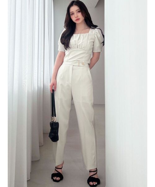 RESEXXY(リゼクシー)の「センタープレステーパードパンツ【セットアップ着用可能】(その他パンツ・レディース・アイボリー/ブラック/その他1・FREE)」の5枚目の写真