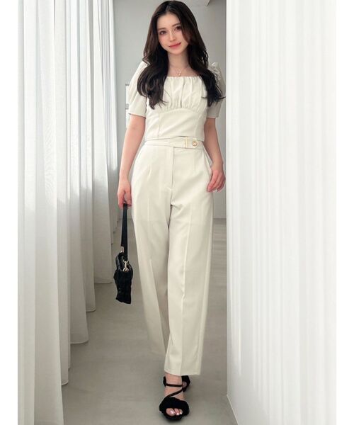 RESEXXY(リゼクシー)の「センタープレステーパードパンツ【セットアップ着用可能】(その他パンツ・レディース・アイボリー/ブラック/その他1・FREE)」の6枚目の写真