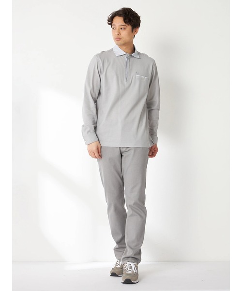 McGREGOR(マックレガー)の「ジャージコンビ長袖ポロ(ポロシャツ・メンズ・ネイビー/グレー/ラベンダー・M/L/XL)」の4枚目の写真