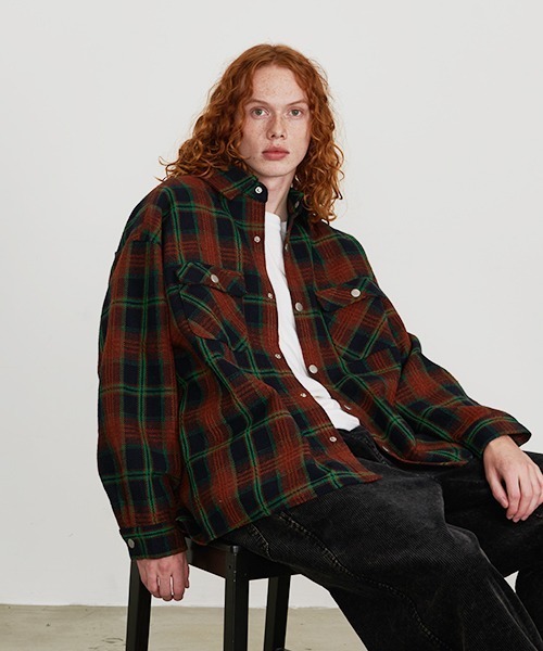 Revo. ヘビーウェイト タータンチェック CPOジャケット ルーズフィット