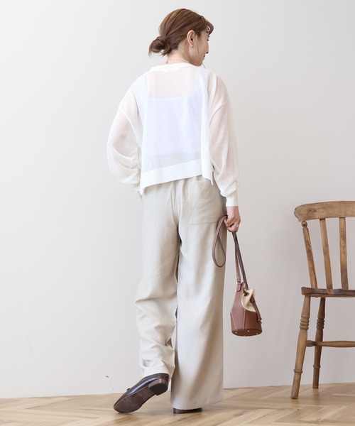 AMERICAN HOLIC（アメリカンホリック）の「ウォッシャブル ショート丈シアーカーディガン（カーディガン/ボレロ・レディース・アイボリー/ブラック/ライトベージュ/ブルー系その他6/その他12・M/L）」の12枚目の写真