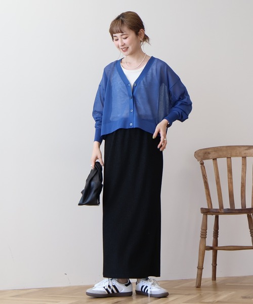 AMERICAN HOLIC（アメリカンホリック）の「ウォッシャブル ショート丈シアーカーディガン（カーディガン/ボレロ・レディース・アイボリー/ブラック/ライトベージュ/ブルー系その他6/その他12・M/L）」の18枚目の写真