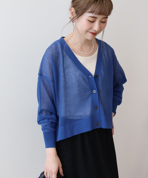 AMERICAN HOLIC（アメリカンホリック）の「ウォッシャブル ショート丈シアーカーディガン（カーディガン/ボレロ・レディース・アイボリー/ブラック/ライトベージュ/ブルー系その他6/その他12・M/L）」の14枚目の写真