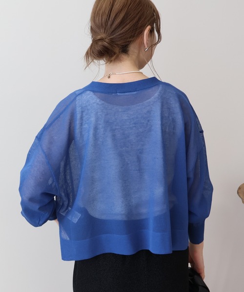 AMERICAN HOLIC（アメリカンホリック）の「ウォッシャブル ショート丈シアーカーディガン（カーディガン/ボレロ・レディース・アイボリー/ブラック/ライトベージュ/ブルー系その他6/その他12・M/L）」の16枚目の写真