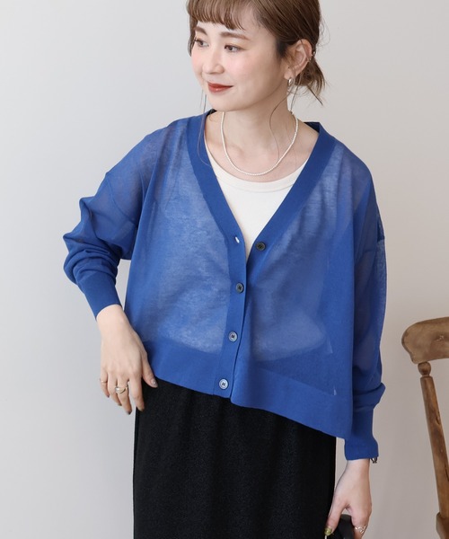 AMERICAN HOLIC（アメリカンホリック）の「ウォッシャブル ショート丈シアーカーディガン（カーディガン/ボレロ・レディース・アイボリー/ブラック/ライトベージュ/ブルー系その他6/その他12・M/L）」の15枚目の写真