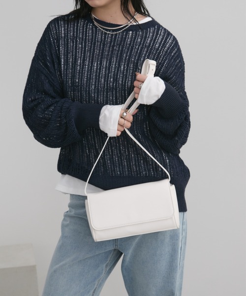 Aunt Marie's(アントマリーズ)の「ロングスクエアフラップショルダーバッグ(ショルダーバッグ・レディース・イエロー/アイボリー/ブラック・FREE)」の10枚目の写真